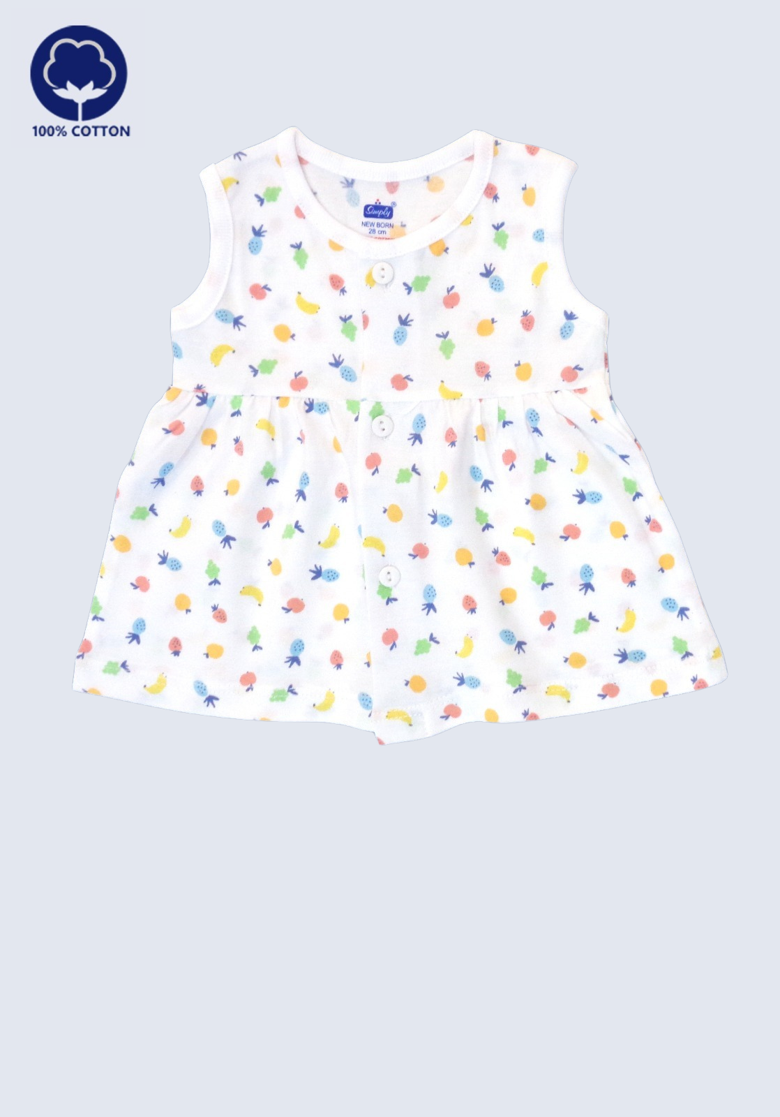 Cotton Frock with Front Button Closure