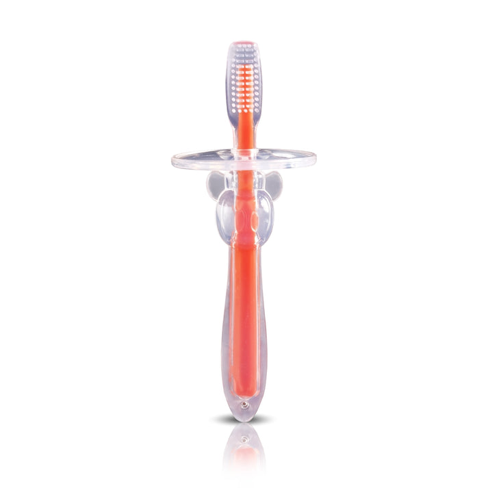 silicone training tooth brush, orange
