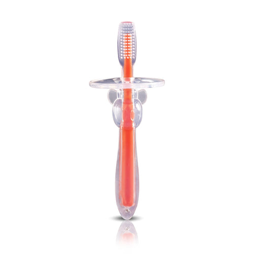 silicone training tooth brush, orange
