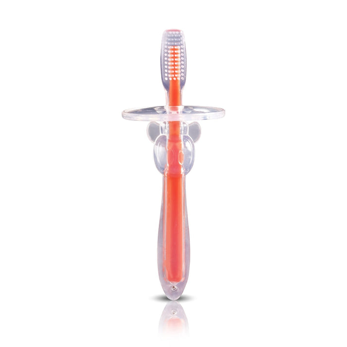 silicone training tooth brush, orange