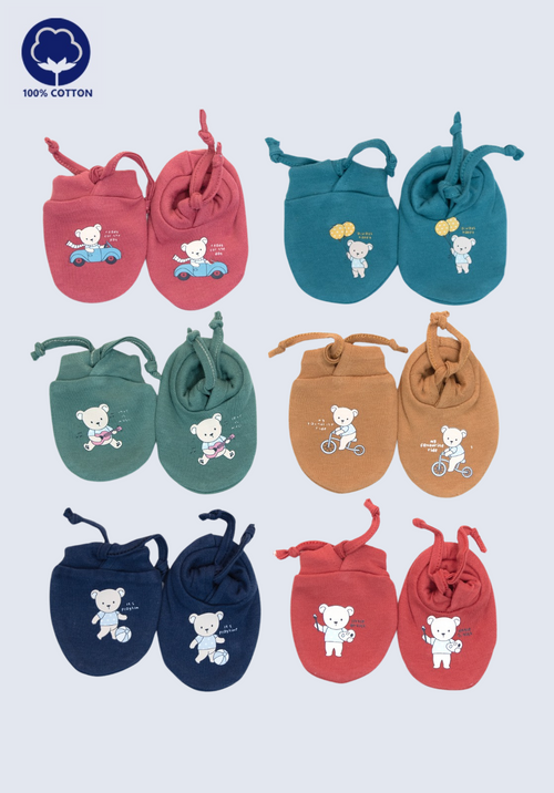 100% Cotton Baby Mitten Set – 1 Pair