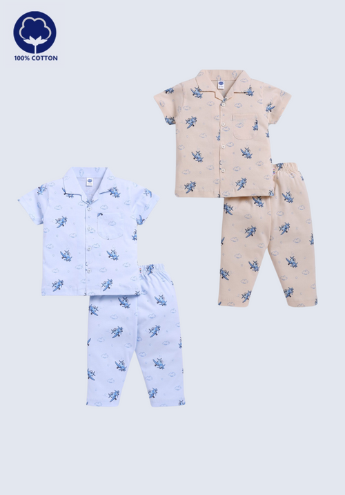 100% Cotton Printed Night Suit (Single Set – Color of Choice)