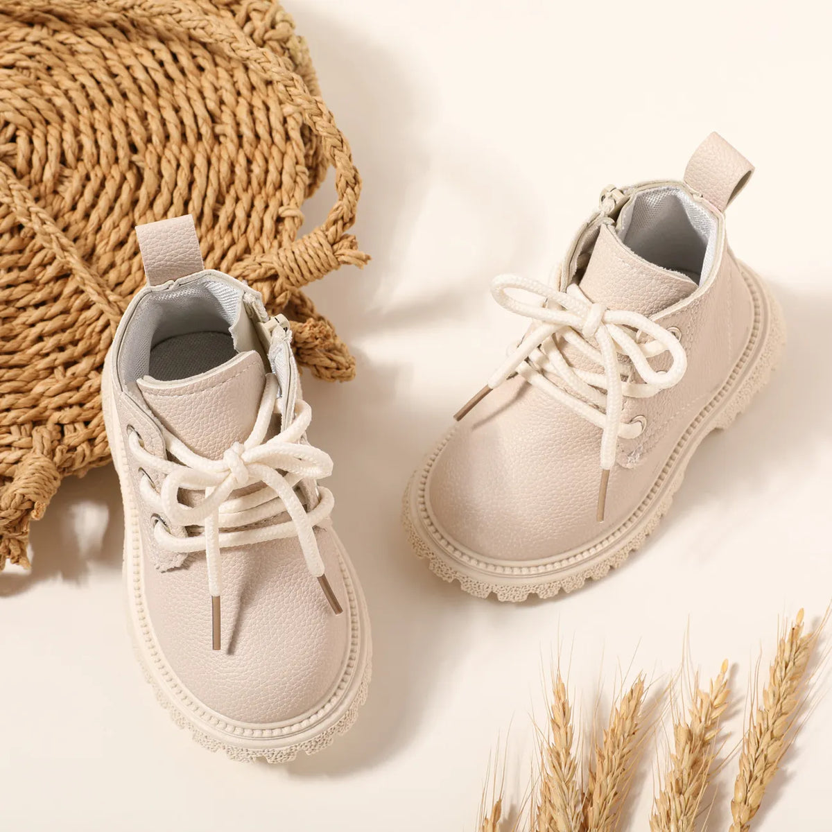 PU Solid Ankle Length Boots