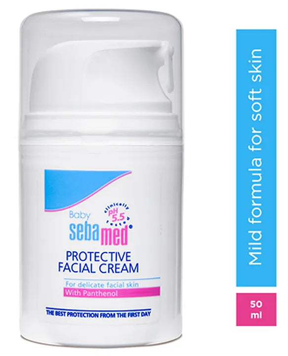 Sebamed Baby Protective Facial Cream|pH 5.5|Baby Face Cream|Vitamin E for Soft Skin|Ideal for salivary rashes|50ml