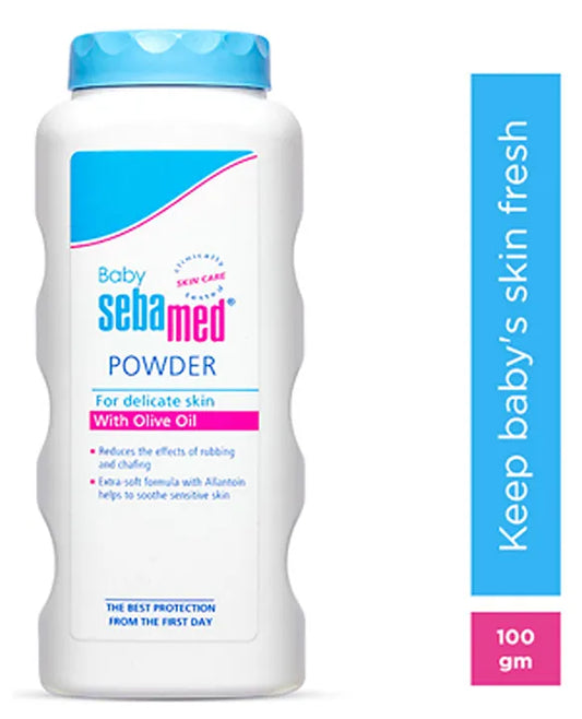 Sebamed Baby Powder| Olive Oil, Allantoin|Keeps newborn's skin fresh|absorbs sweat|100 gm