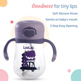 Baby Bite Resistant Soft Straw Sipper 300 ml, Purple