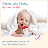 Anti-Colic Wide Neck Natura Flo Baby Feeding Bottle, 150ml, Red (Pack of 2)