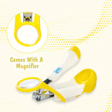 Mee Mee Gentle Nail Clipper with Magnifier (White/Yellow)