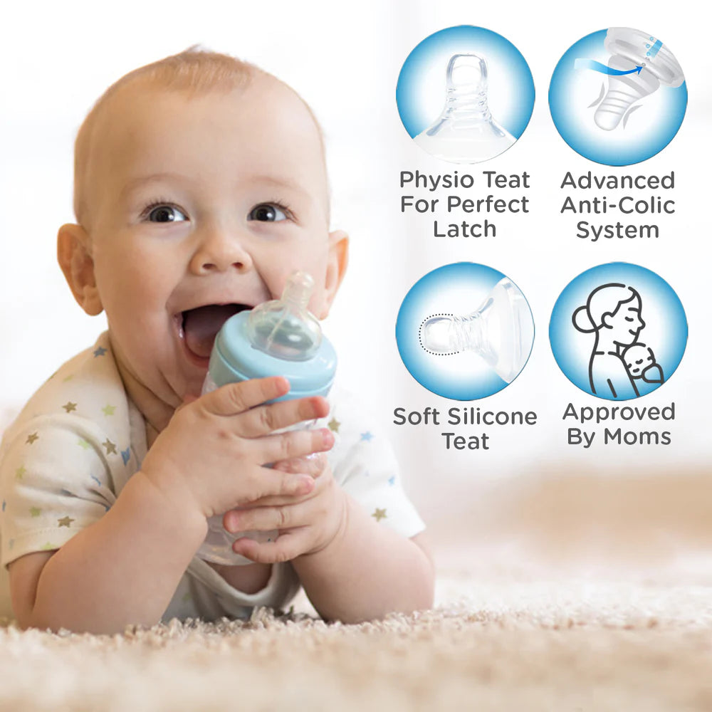 Mee Mee Premium Baby Feeding Bottle (130 ml, Blue)