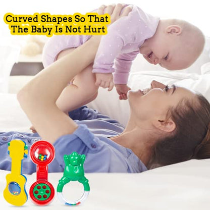 Mee Mee Baby Rattle Gift Set (3 Pieces) | 100% Safe Baby Rattles