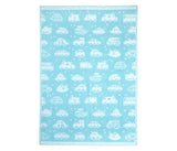 Mee Mee Soft Absorbent Bamboo Cotton Baby Towel | Reversible Baby Towel With Quick Absorb (Light Blue, Car Print)