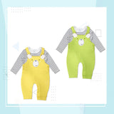 Dungaree Set for Kids - Yellow and Green