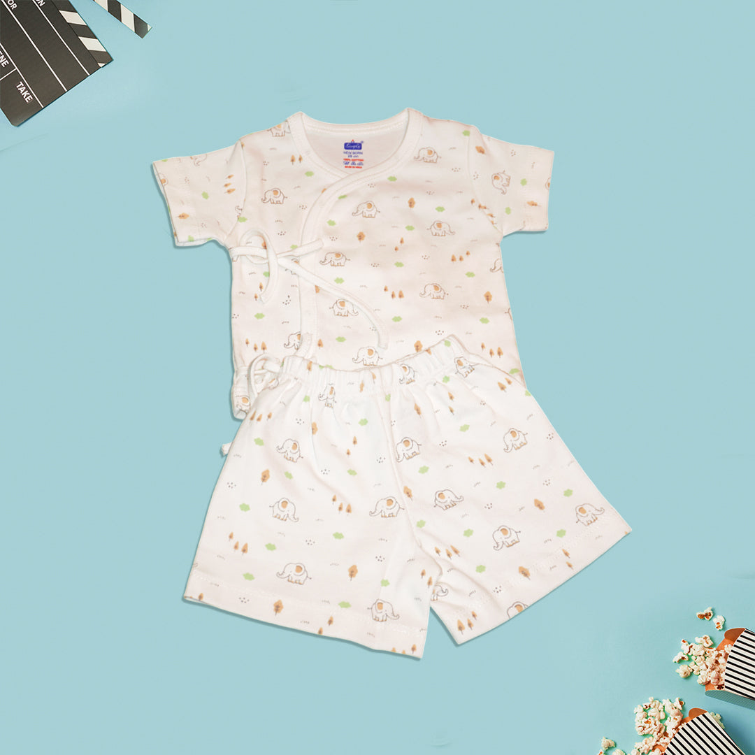 Newborn Baby Cotton Shorts & Wrap Top Set