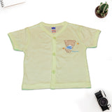 Baby Boys' Cotton Outfit Set – Bear Print Shirt & White Shorts