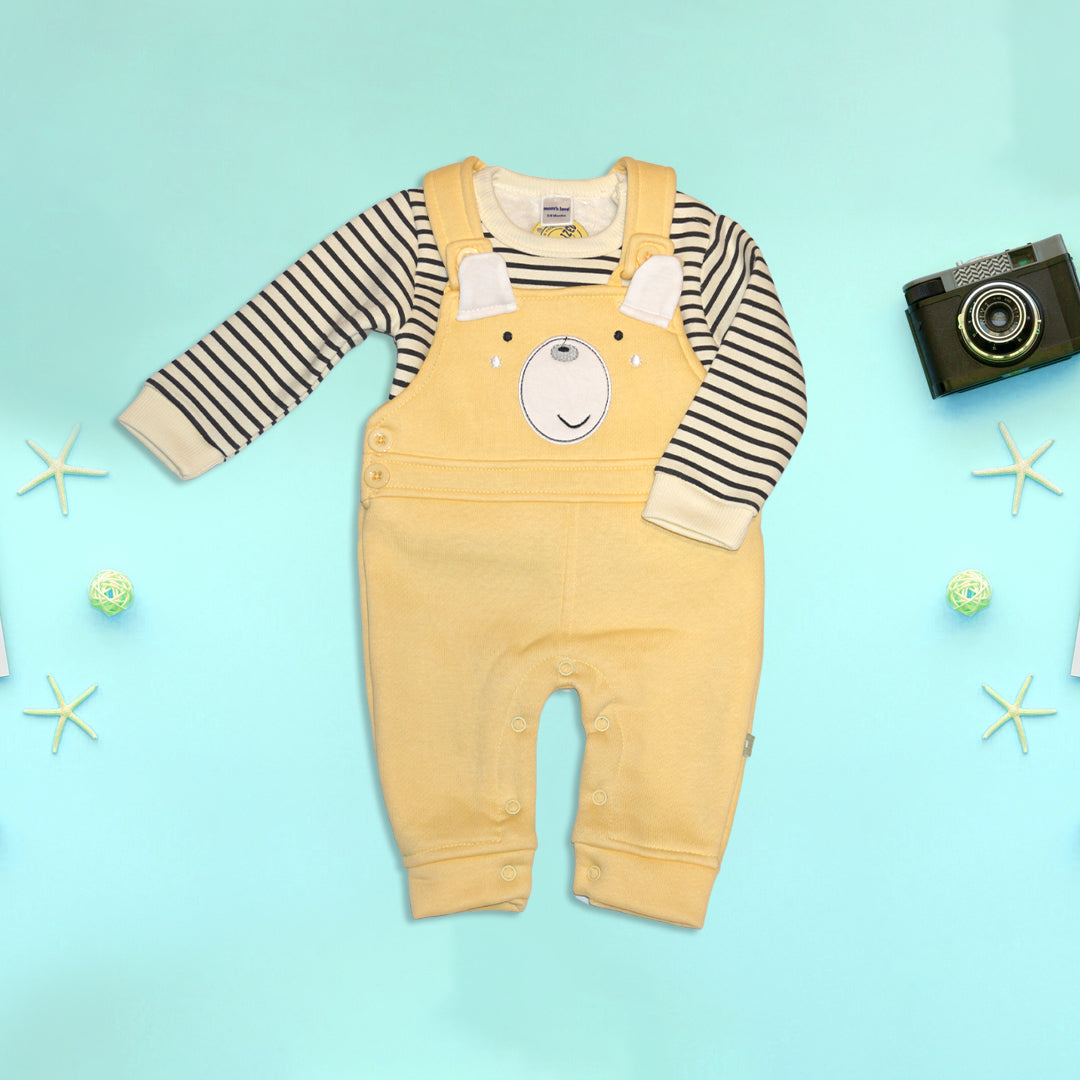 Dungaree Set for Kids - Yellow and Green