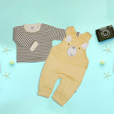 Dungaree Set for Kids - Yellow and Green