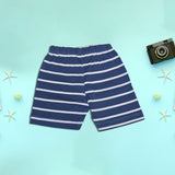 Kids Orange T-Shirt and Striped Blue Shorts Set