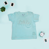 Girls Blue T-Shirt and Grey Diaper Pants