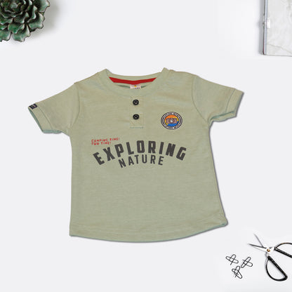 Boys Printed T-Shirt with Denim Shorts
