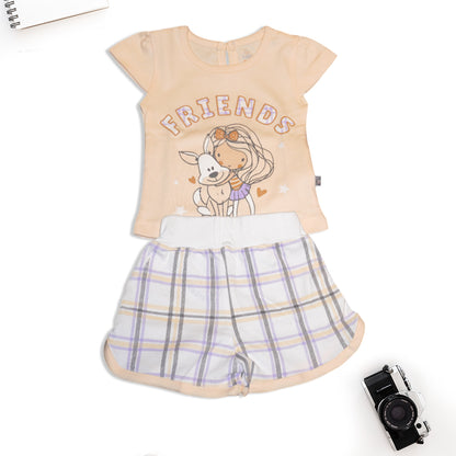 Girls Casual Tops and Shorts Set