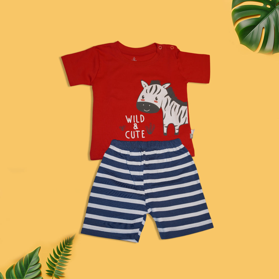 Kids Red T-shirt and Shorts Set