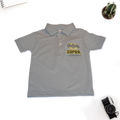 Kids Grey Collar T-Shirt with Shorts