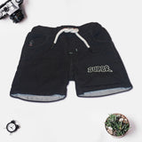 Kids Sea Green Collar T-Shirt with Denim Shorts