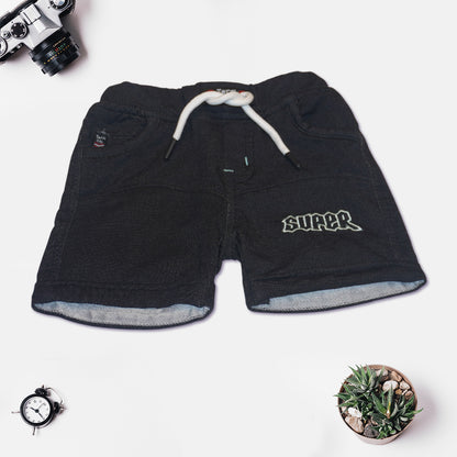 Kids Sea Green Collar T-Shirt with Denim Shorts