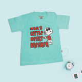 Kids Blue T-Shirt and White Checkered Shorts Set