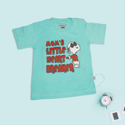 Kids Blue T-Shirt and White Checkered Shorts Set