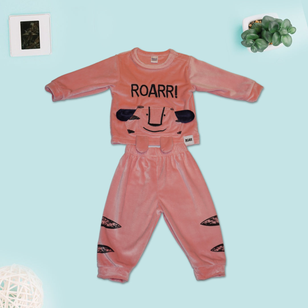 Full Sleeves Sweatshirt and Joggers for Kids - Pink