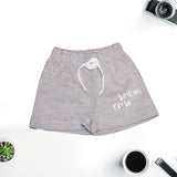 White Printed Tees with Grey Shorts for Girls