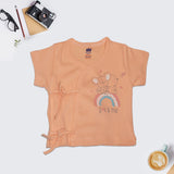 Set of 3 Front Tie-Up Wrap Shirts with Cute Prints (100% Soft Cotton)