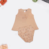Sleeveless Cotton Knit Dress with Matching Bloomers