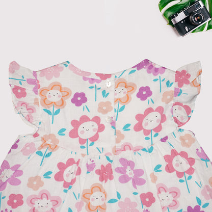 Cotton Blended Printed Frock for Baby Girls