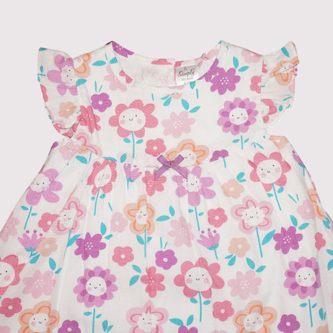 Cotton Blended Printed Frock for Baby Girls