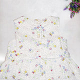 Girls' 100% Cotton Sleeveless Floral Dress with Bow – Summer Party Wear
