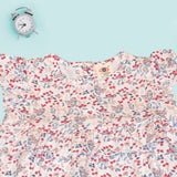 Baby Girls’ Ruffle Sleeve Floral Dress – Soft Cotton